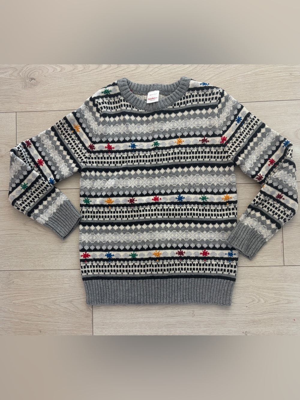 Hanna Andersson Gray Fair Isle Crewneck Sweater